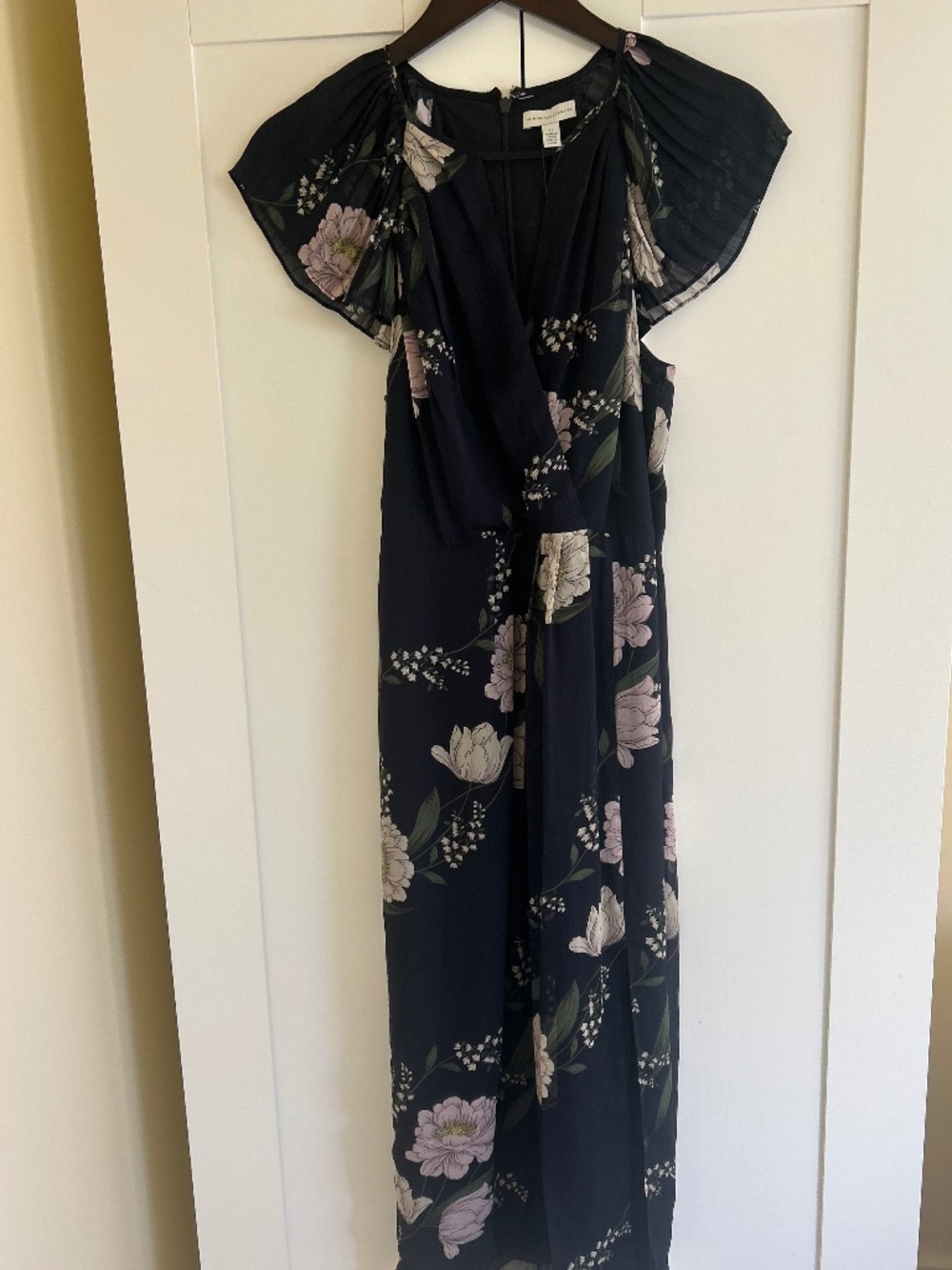 Monique Lhullier Dress Black and Floral Print NWT